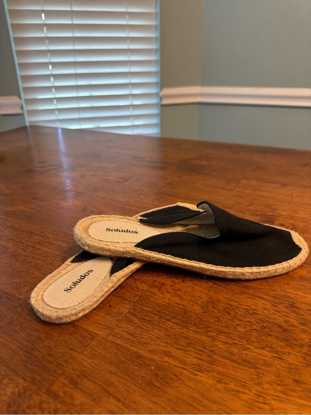Soludos Women's Dali Mule Espadrilles Noche Black Canvas Slip On Flat 8-8.5
